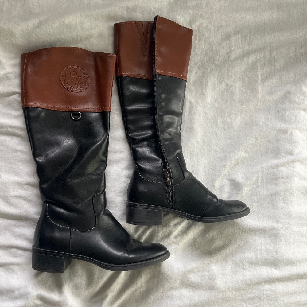 Franco Sarto Calf-height boots Black and Tan